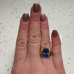 Elegant GF Ring with Blue Stone